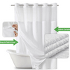 Hookless Large Buckles Leaf Cutting Replaceable Inner Bathroom Curtains Waterproof Transparent Window Screens Hotel Curtains