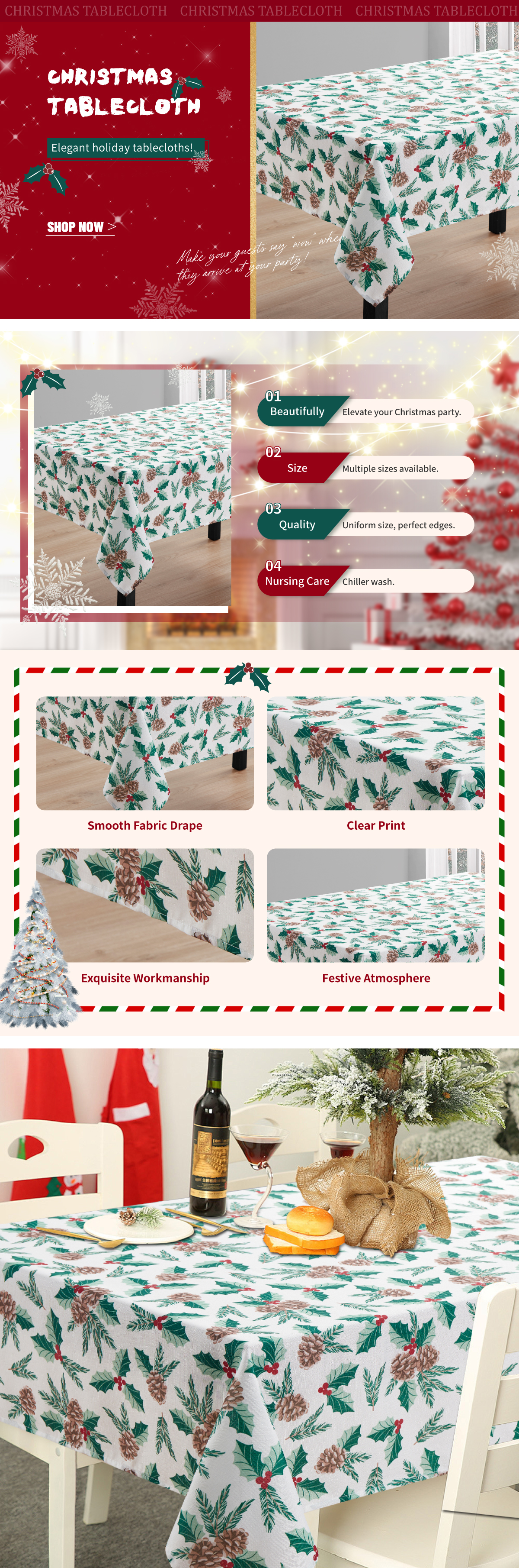 圣诞节桌布模板11