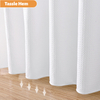 Ready Made Hotel Quality Waterproof Bathroom Curtain White Mildew Resistant Waffle Weave Fabric Shower Curtains with Hooks