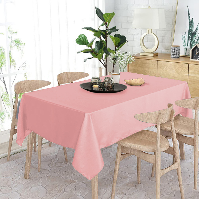Polyester Waterproof And Oil Resistant Rectangular Solid Color 180g Tablecloth Wash Free Household Tablecloth