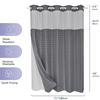 NO Hook Double-layer Large Buckle Dyed Yin Yang Grid Shower Curtain Waterproof Solid Color Bathroom Curtain