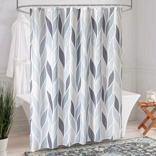Modern Geometric Wheat Ear Fabric Hotel Shower Curtains Digital Printed with Hooks