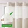 Minimalist Hookless Linen Hotel Shower Curtain with Inner Lining Cationic Linen Bathroom Curtain Set Waterproof