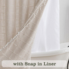 Modern Farmhouse Waterproof Hookless Boho Linen Fabric Checked Shower Curtain with Tassels