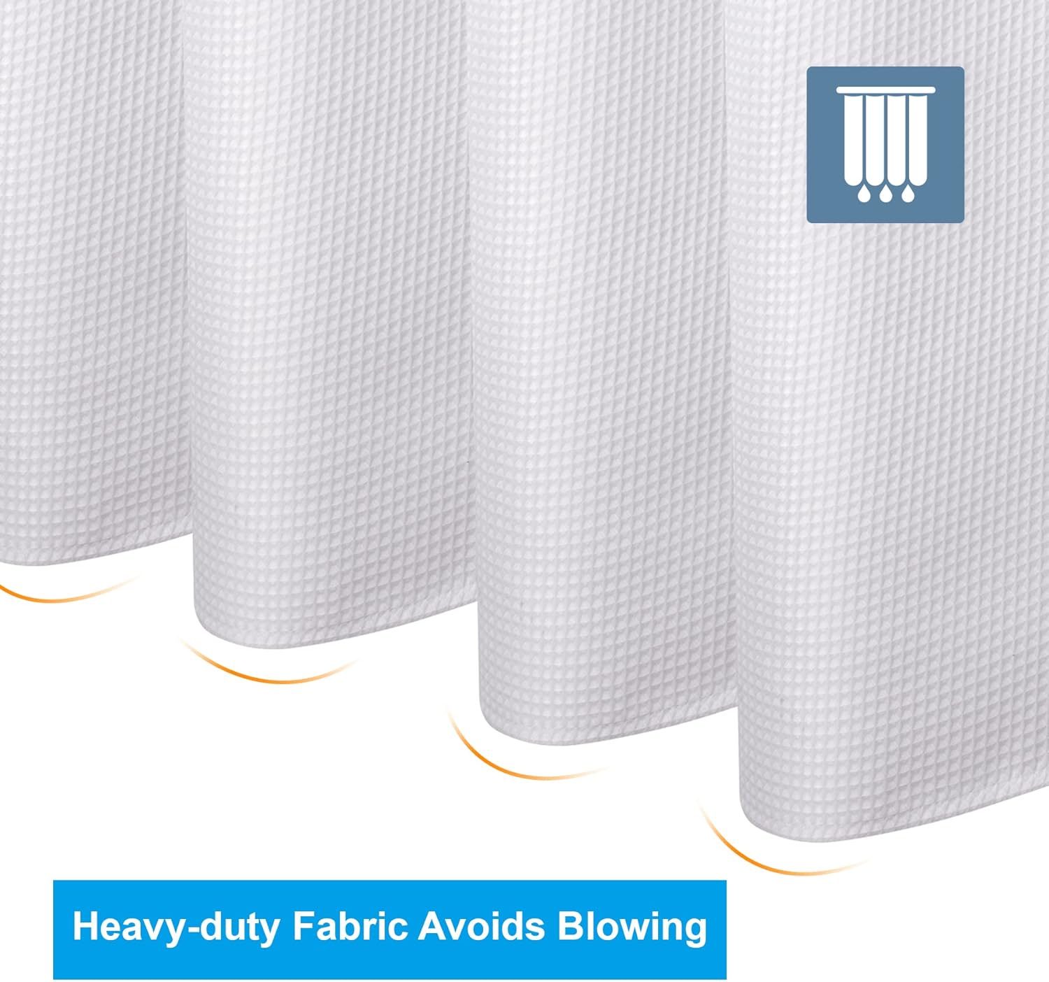 Classic Fabric Waffle Texture Bathroom Curtain Heavy Duty Hotel Bathroom Curtain Waterproof