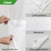 Hookless Bamboo Textured Shower Curtain with Embedded PEVA Lining Set with Transparent Window Waterproof Hotel Shower Curtain