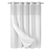 Solid waterproof snap-in shower curtain with see-through window removable inner curtain shower curtain set