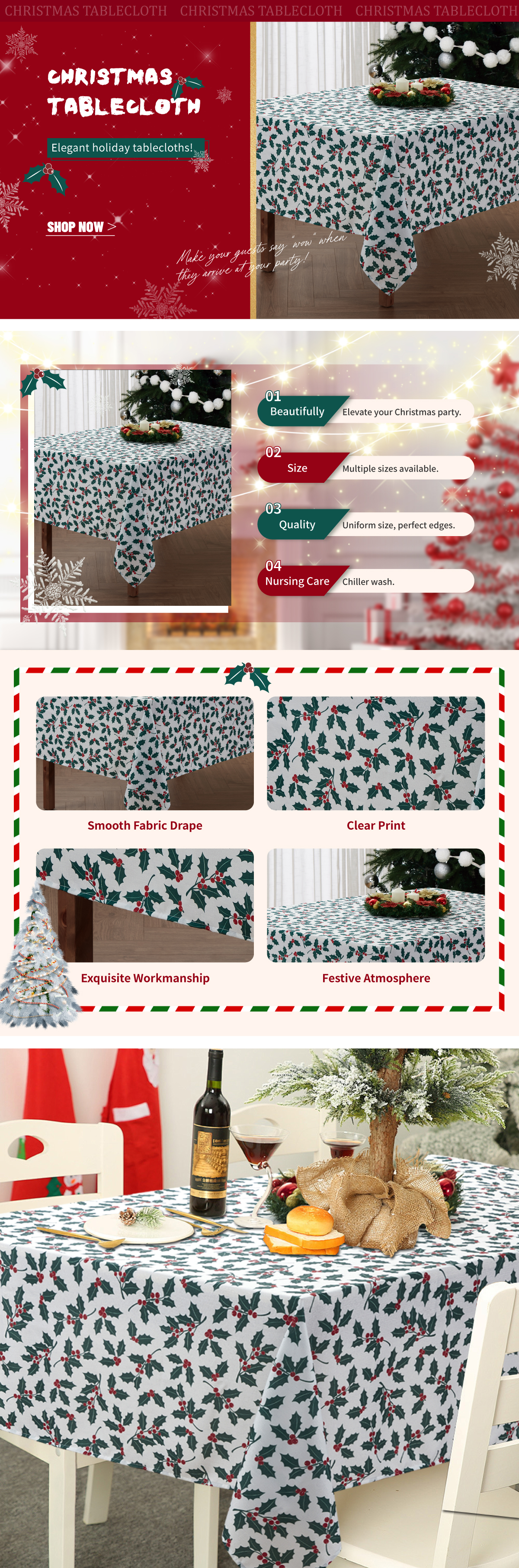 圣诞节桌布模板12