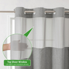 Uvan Hot Sale Luxury No Hook Required Hookless Waterproof Linen Texture Fabric Custom Shower Curtains with Sanp in Line for Bathroom Decor