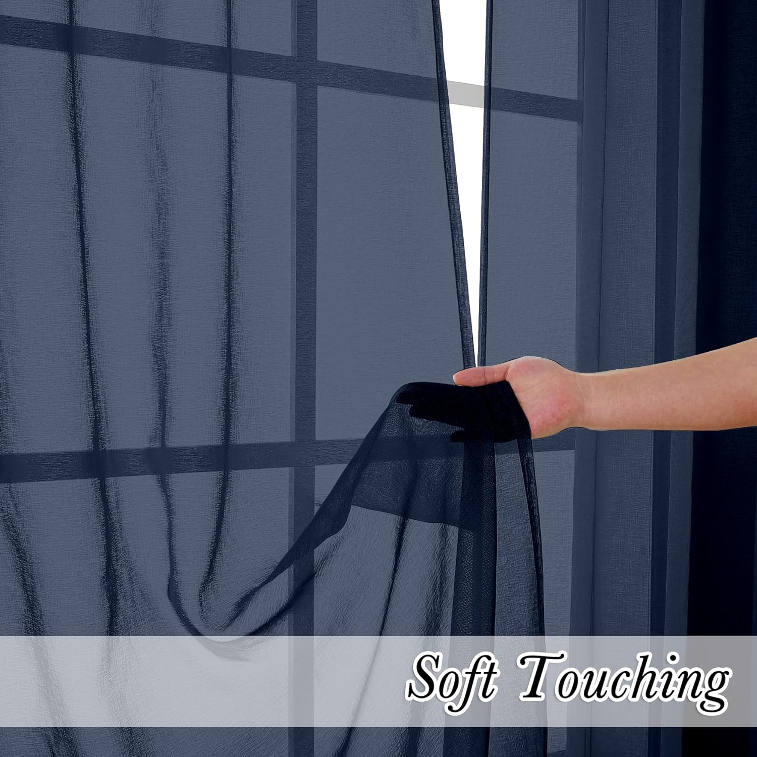 Transparent And Breathable Linen Like Texture Living Room Curtains Bedroom Transparent Window Screen