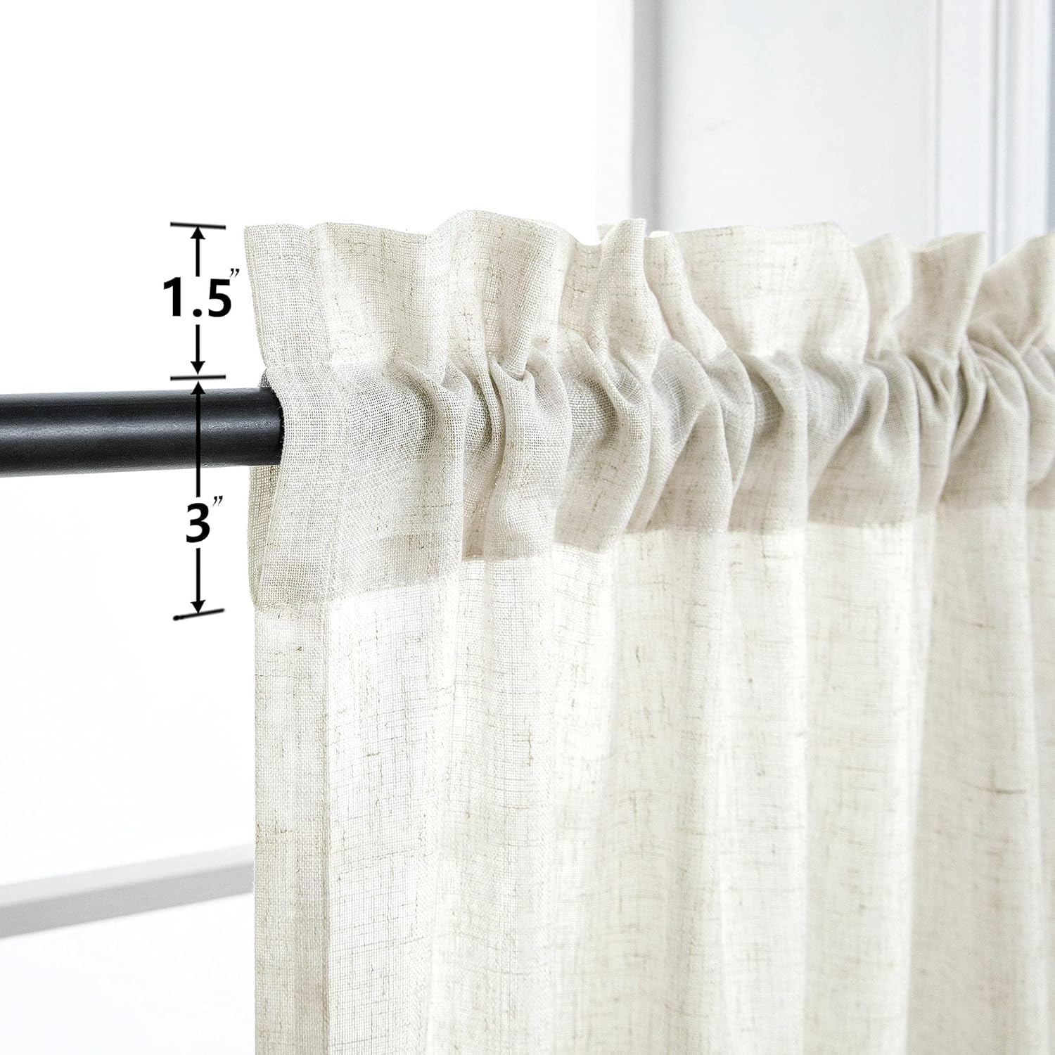 Bohemian Linen Curtains Matte Semi Transparent Soft Textured Woven Curtains for Living Rooms Home And Living Areas