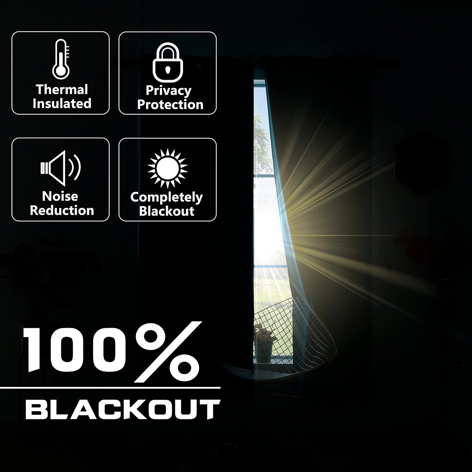 Bedroom Blackout High Precision Curtains Heat Insulation Grommets Thickened Blackout Living Room Curtains