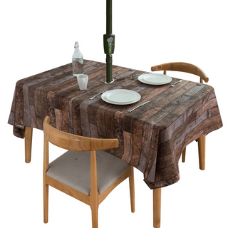 Digital Printed Outdoor Tablecloth with Umbrella Hole Zipper Polyester Waterproof Dining Table Cloth Beach Umbrella Tablecloth