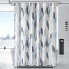 Modern Geometric Wheat Ear Fabric Hotel Shower Curtains Digital Printed with Hooks
