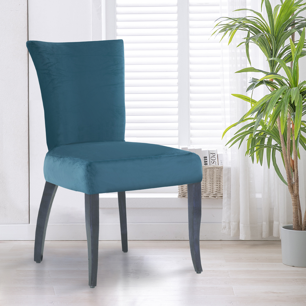 Isla Stretch Teal High Backed Chair Cover