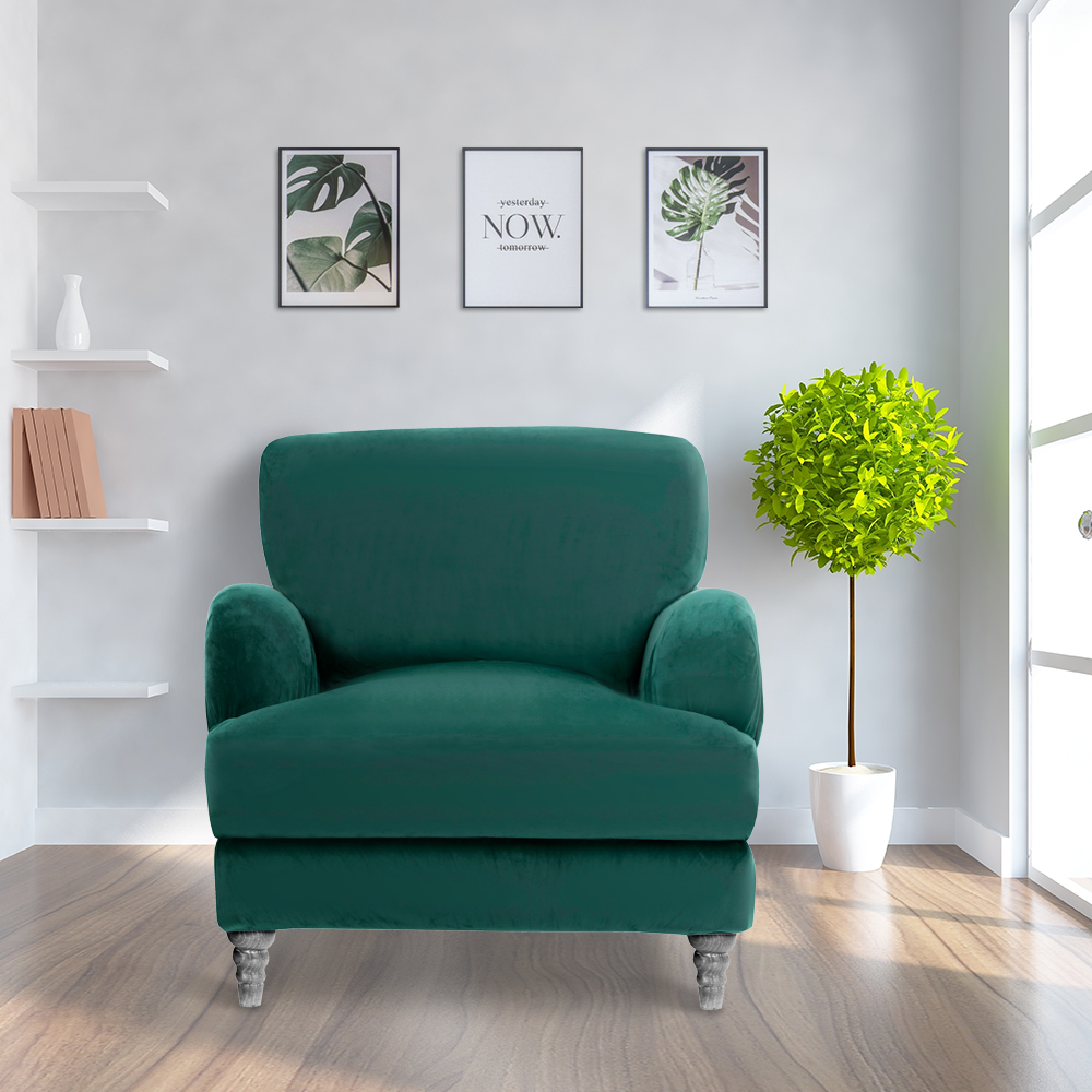 Isla Stretch Emerald Armchiar Cover