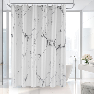 Hot sale marbling polyester digital printing designer bathroom curtains