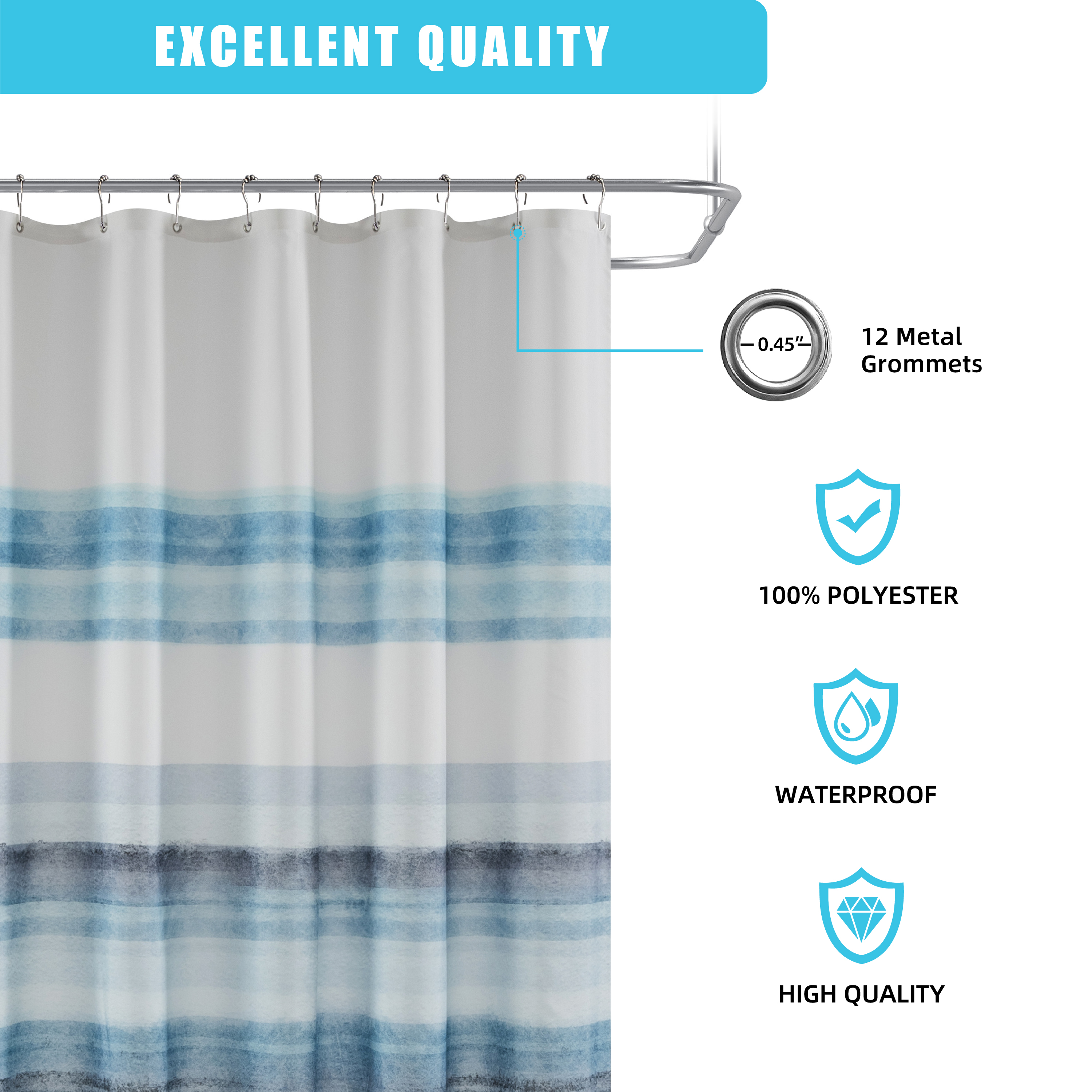 New arrival Classical oil painting lines pretty shower curtains waterproof for bathroom