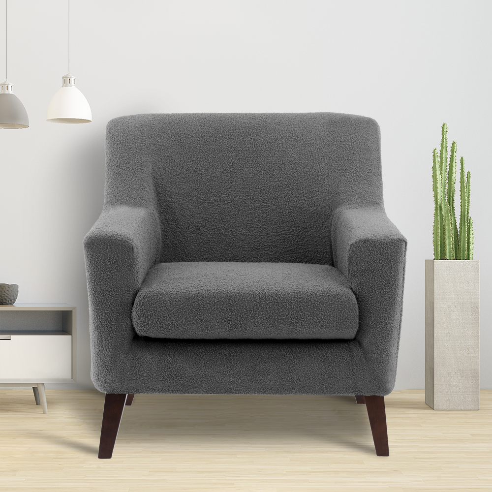 Boucle Charcoal Armchair