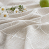 Modern Farmhouse Waterproof Hookless Boho Linen Fabric Checked Shower Curtain with Tassels