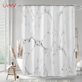 Uvan Hot Sale Modern Luxury Waterproof Marble 3d Digital Printing Custom Design Fabric Shower Curtian for Bathroom
