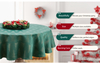 New Arrival Exquisite Custom Christmas Round Table Cloth with Golden Christmas Tree Logo