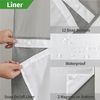 Uvan Hot Sale Luxury No Hook Required Hookless Waterproof Linen Texture Fabric Custom Shower Curtains with Sanp in Line for Bathroom Decor