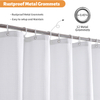Ready Made Hotel Quality Waterproof Bathroom Curtain White Mildew Resistant Waffle Weave Fabric Shower Curtains with Hooks