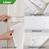 Minimalist Hookless Linen Hotel Shower Curtain with Inner Lining Cationic Linen Bathroom Curtain Set Waterproof