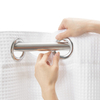 Hookless Waterproof Shower Curtain Set with Embedded Lining Modern Waffle Woven Fabric Hotel Bathroom Shower Curtain