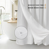 Solid waterproof snap-in shower curtain with see-through window removable inner curtain shower curtain set