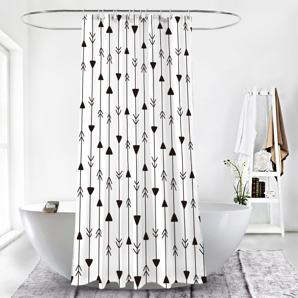 Home goods wholesale custom polyester white bath shower curtain Buy