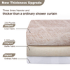 Modern Boho Farmhouse Style Chic Texture Heavy Duty Linen Fabric Shower Curtains Waterproof and Mold Proof Design Custom Bath Curtain with Tassel