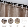 Modern Boho Farmhouse Style Chic Texture Heavy Duty Linen Fabric Shower Curtains Waterproof and Mold Proof Design Custom Bath Curtain with Tassel