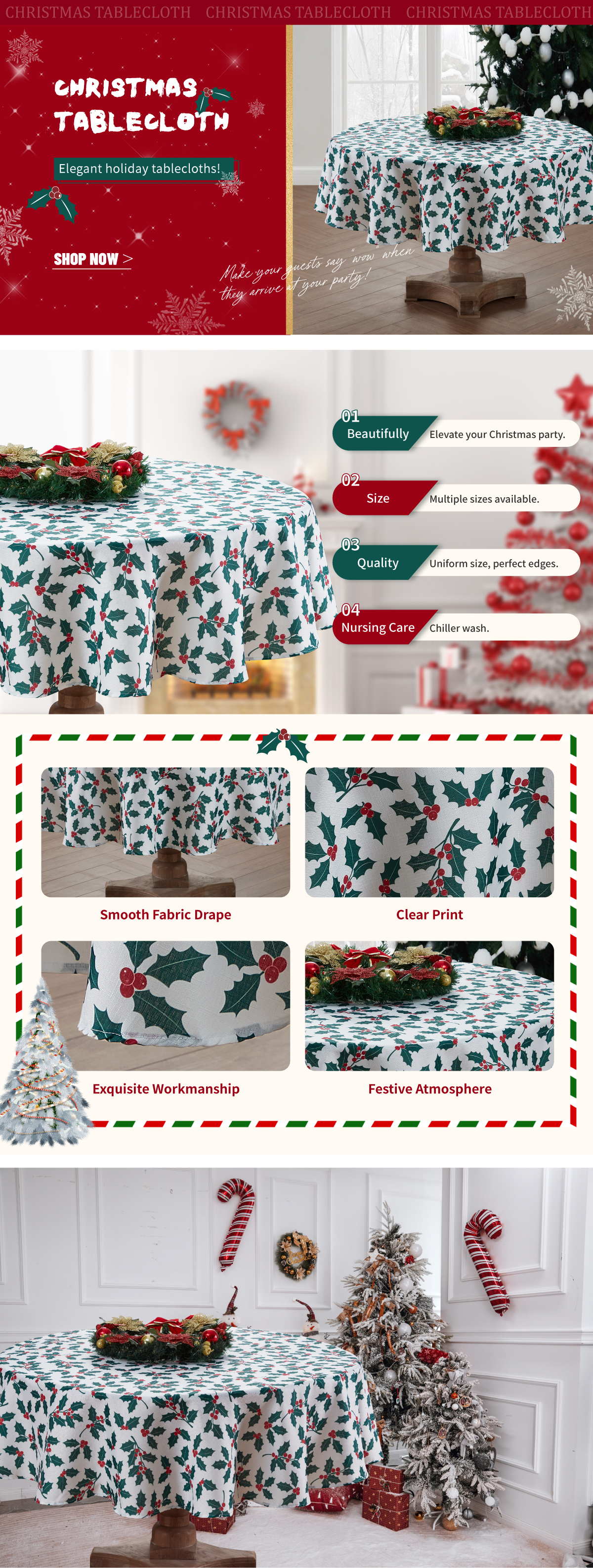 圣诞节桌布模板