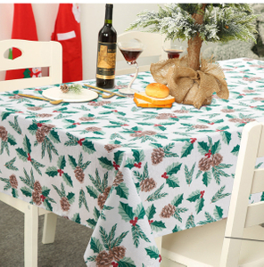 Countryside Tablecloth Retro High-end American Christmas Custom Table Tablecloths with Pine Cone Small Bell Logo