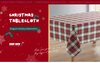 Christmas Decorative Long Table Custom Tablecloth Rural Retro Style Lattice Bulk Tablecloths