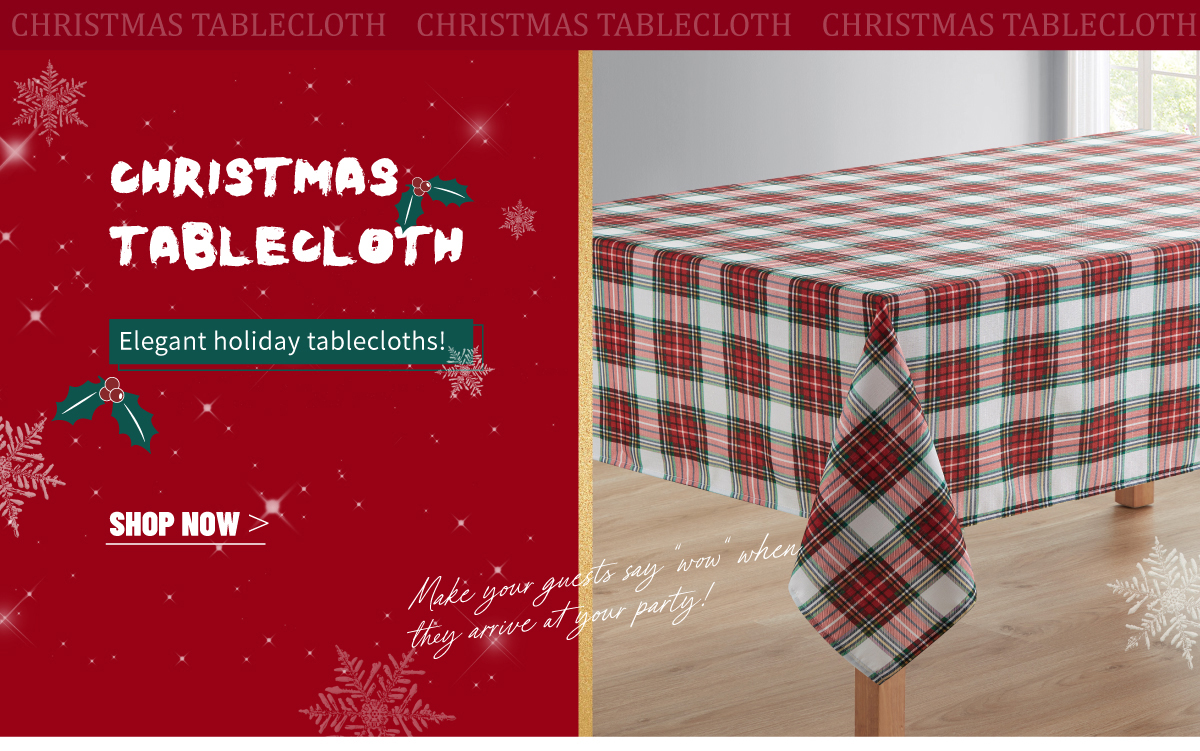 Christmas Decorative Long Table Custom Tablecloth Rural Retro Style Lattice Bulk Tablecloths