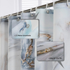 Hot Sale Designer 100polyester Digital Printing Gray Gold Marble Shower Curtain Printed Waterproof with Hooks