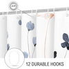 Flower Shower Curtain Modern Minimalist Watercolor Floral Bathroom Shower Curtain Set Waterproof with Hooks