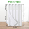 Hookless Bamboo Textured Shower Curtain with Embedded PEVA Lining Set with Transparent Window Waterproof Hotel Shower Curtain